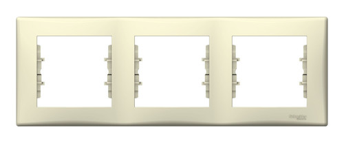 Рамка 3 поста Schneider Electric SEDNA, горизонтальная, бежевый