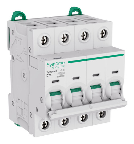 Автоматический выключатель Systeme9, 4полюса, 25А, D, 6кA