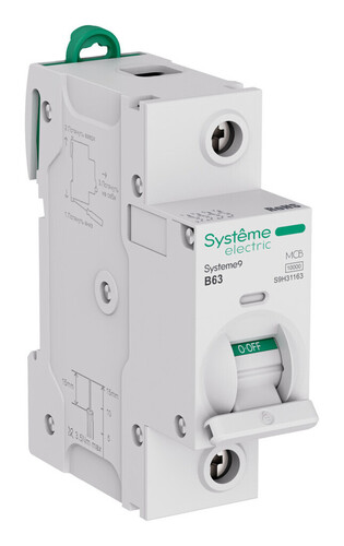 Автоматический выключатель Systeme9, 1полюс, 63А, B, 10 кА