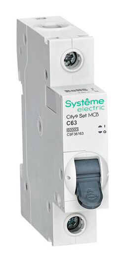 Автоматический выключатель Systeme Electric City9 Set 1P 63А (C) 6кА, C9F36163