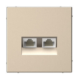 Systeme Electric ArtGallery Шампань Розетка двойная компьютерная RJ45+RJ45, кат. 5е, механизм