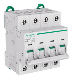 Автоматический выключатель Systeme9, 4полюса, 50А, C, 10 кА